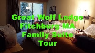 preview picture of video 'Great Wolf Lodge Family Suite Room Tour Fitchburg MA Boston New England'