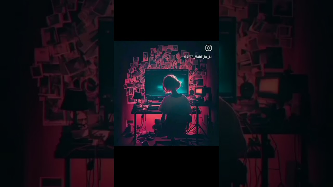 Internet Addiction. Art made by an AI