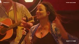 Sara Evans and Post Malone singing &quot;Suds in the Bucket&quot; at the 2024 Stagecoach Festival