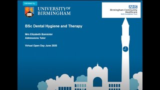 Dental Hygiene and Therapy Talk - Undergraduate Open Day - June 2020