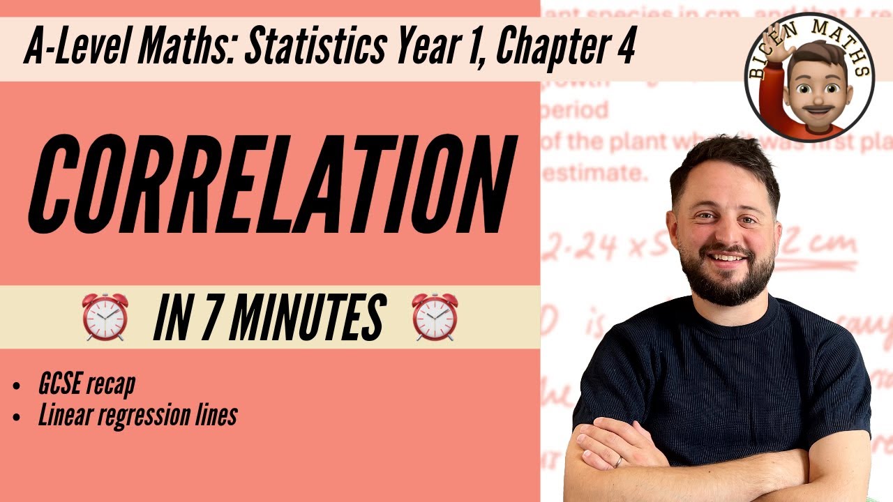 Correlation (Year 1) in less than 7 minutes • A-Level Maths, Statistics Year 1, Chapter 4 📚