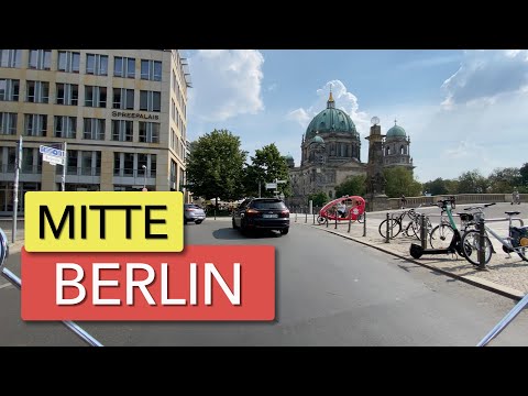 Driving in downtown Mitte Berlin Germany 4K