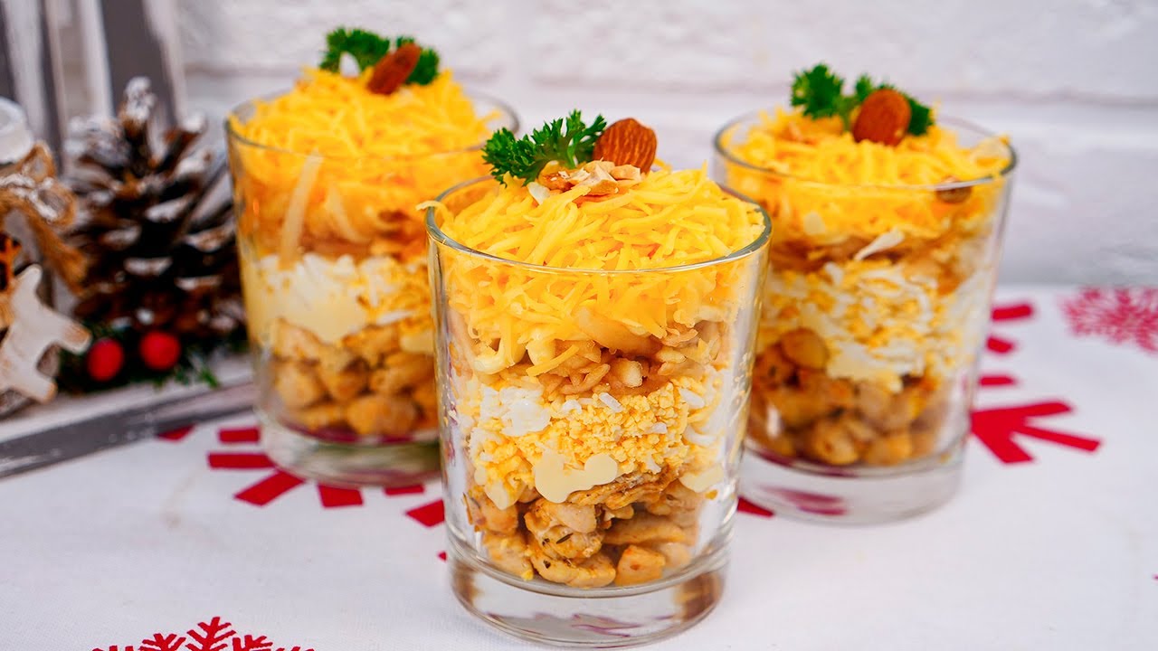Салат на новый год машенька вкусный, простой и быстрый салат из 4-х ингредиентов!