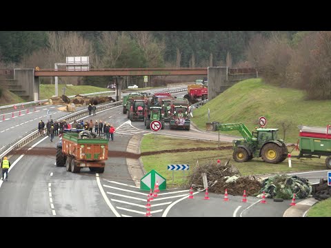 Nouvelle action de blocage des agriculteurs sur l'A75 au niveau de La Canourgue