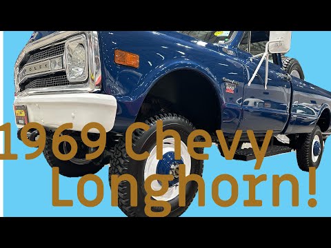 More from Mecum with Jim Wicks & new friend!  1969 Chevy Pickup Truck Longhorn C-30 with Napco Conv.