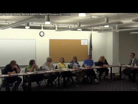 King George Service Authority Board Of Directors Budget Worksession 02/13/2020