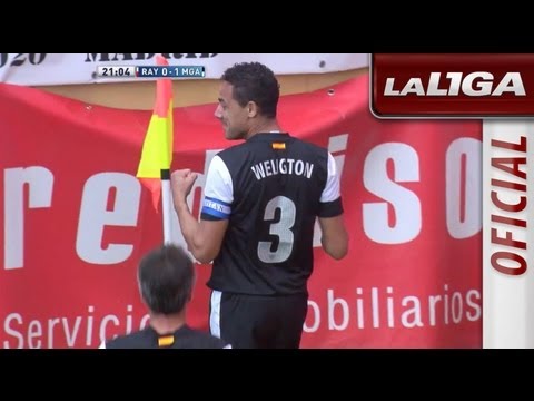 Gol de Weligton (0-1) en el Rayo Vallecano - Málaga CF - HD