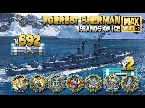 Destroyer Forrest Sherman with 0,7sec reload terror - World of Warships