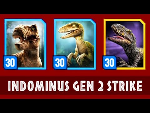 NEW MAX LEVEL 30 EPIC INDOMINUS REX GEN 2 STRIKE EVENT (JURASSIC WORLD ALIVE)