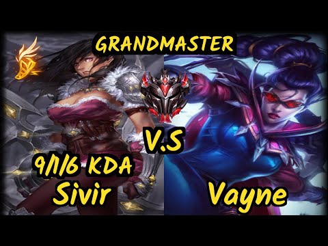 AHG Hjärnan (SIVIR) vs VAYNE - 9/1/6 KDA BOTTOM ADC GAMEPLAY - EUW Ranked GRANDMASTER