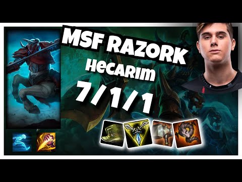 MSF Razork Hecarim JUNGLE (7/1/1) vs NIDALEE Gameplay Replay - Patch 10.19
