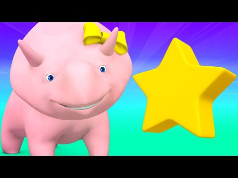 Formen lernen beim Spielen mit einem Spielzeugkran - Dino dem Dinosaurier 👶 Lehrreiche Cartoon
