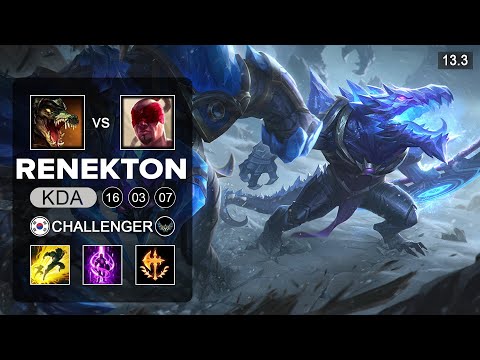 Renekton vs Lee Sin Top - KR Challenger - Patch 13.3 Season 13