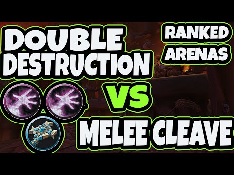 230iLvL Double Destruction Warlock w/ Chaos Bolt Legendary Vs Melee Cleaves in Ranked 3v3 Arenas