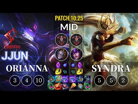 GRF jjun Orianna vs Syndra Mid - KR Patch 10.25