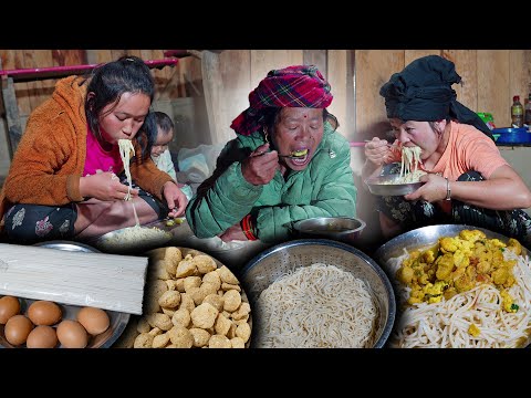 Egg Thukpa soup Recipe Mukbang || Egg Noodle Soup Recipe In village || Nepali Style Cooking & Eating