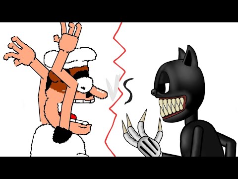 fake peppino vs cartoon cat