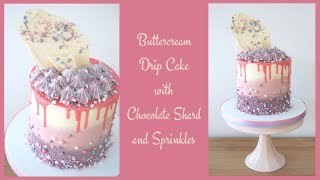 How to make Ombre Buttercream DRIP CAKE with SPRINKLES | by Ilona Deakin at Tiers Of Happiness