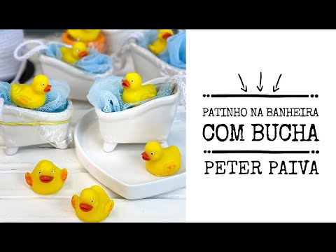 Duckling in the bathtub with a loofah - Peter Paiva.