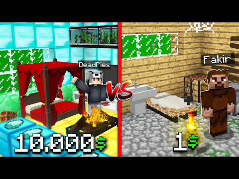 1 TL EV YAPMAK VS 10000 TL EV YAPMAK 😱 - Minecraft