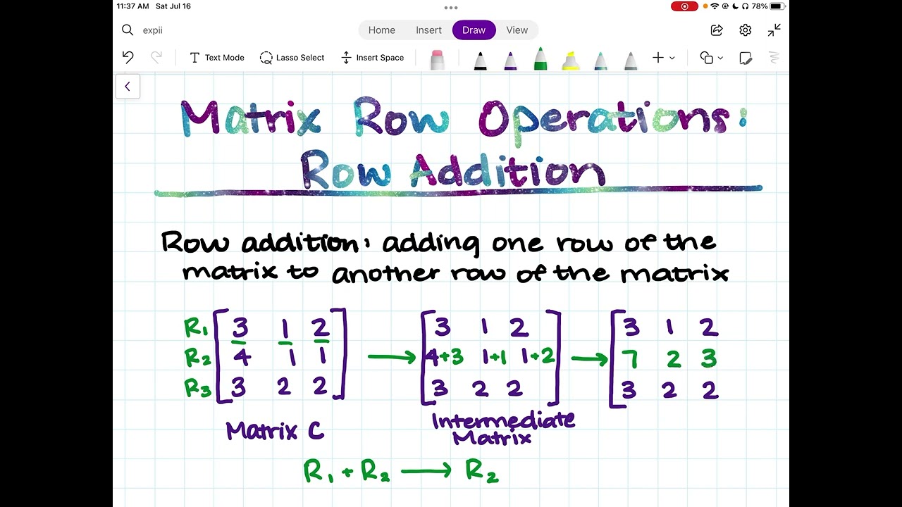 Matrix Row Operations: Row Addition