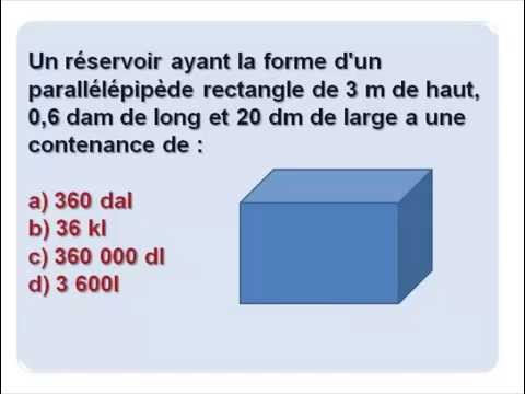 Exercice 14. Conversions : Les mesures de volume