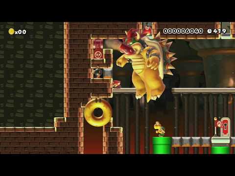 激突!クッパ城の最終決戦! by メルス - Super Mario Maker - No Commentary 1bm
