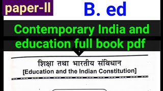 contemporary India and education in hindi full book pdf b. ed  contemporary India and education full