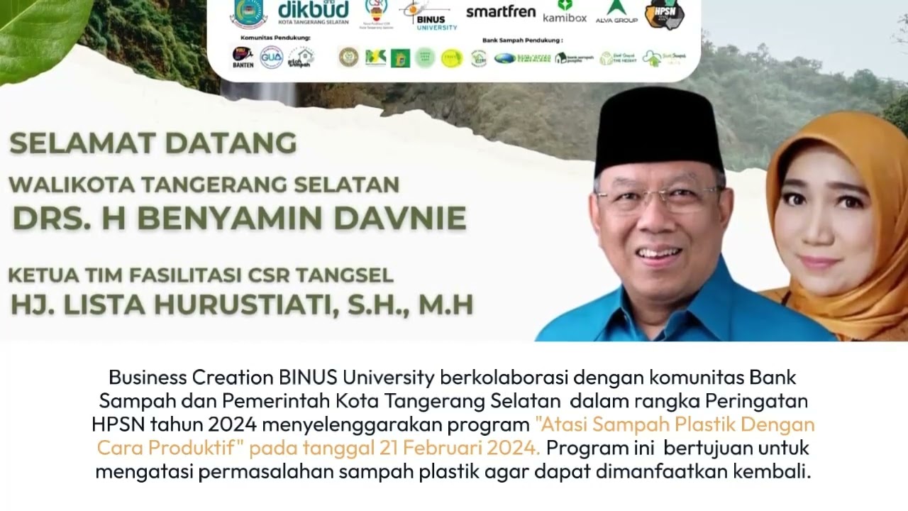 Hari Peduli Sampah Nasional 2024-BINUS Alam Sutera dan Pemerintah Kota Tangerang Selatan