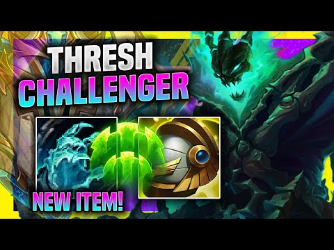 CHALLENGER TRIES THRESH WITH NEW ITEM ANATHEMA'S CHAINS! - Challenger Plays Thresh Support vs Sett!