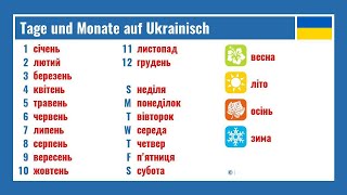 Tage und Monate auf Ukrainisch