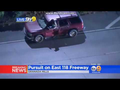 End of Pursuit in Granada Hills, CA - June 06, 2017 Female Driver Surrenders to LAPD