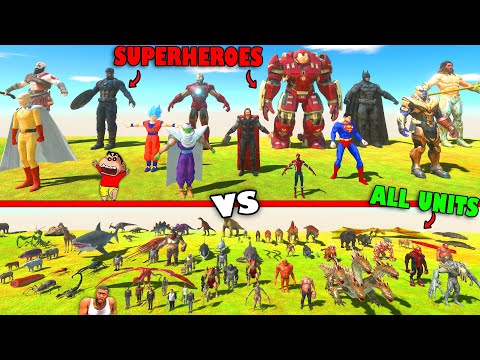 GOKU, IRONMAN, THANOS, KRATOS, HULK, SUPERMAN vs ALL UNITS in Animal Revolt Battle Simulator