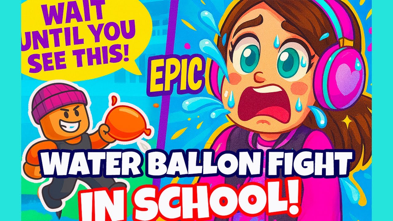 Still shot from the AI animated story 'Roblox Water Balloon Fight Gets Crazy!'