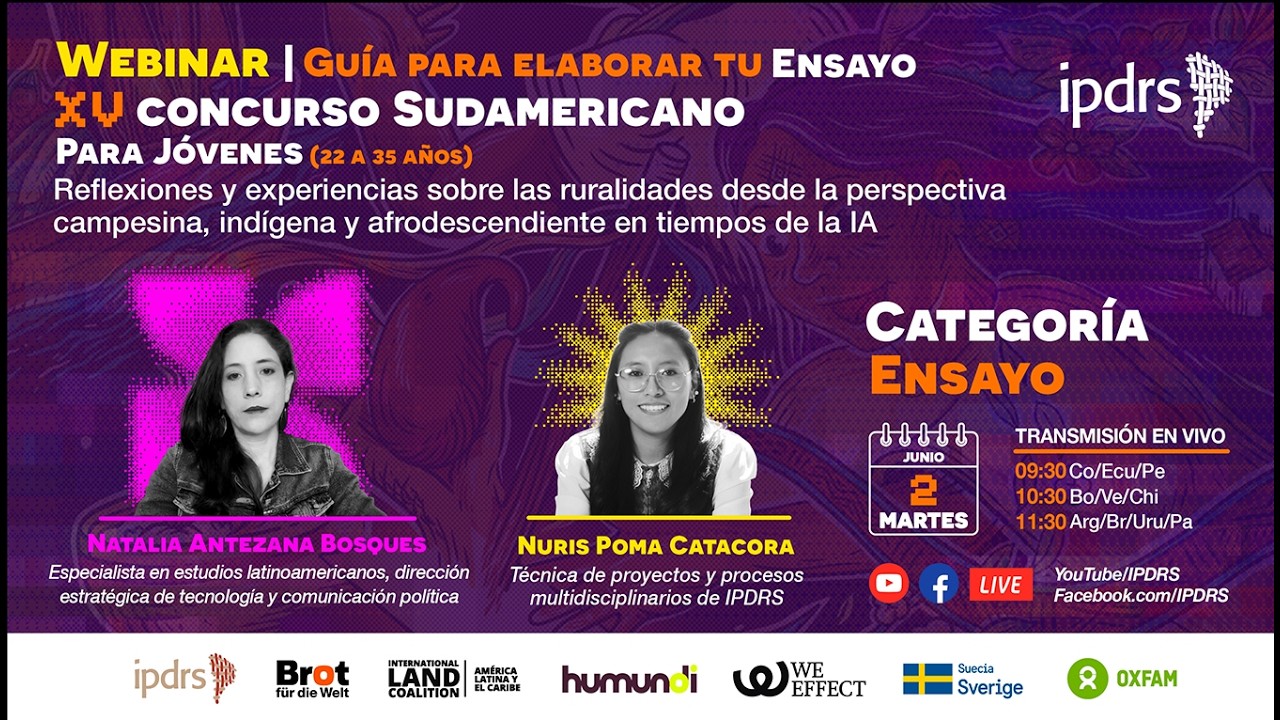 🌱🤖 Webinar | Guía para Elaborar tu Ensayo. XV Concurso Sudamericano para Jóvenes