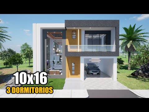 CASA MODERNA Y BONITA DE DOS PISOS 10X16 (LUIS ARQ)