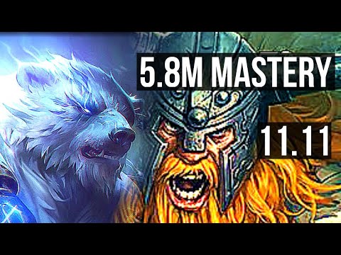 VOLIBEAR vs OLAF (TOP) | 5.8M mastery, 2500+ games, 3/2/7 | BR Master | v11.11