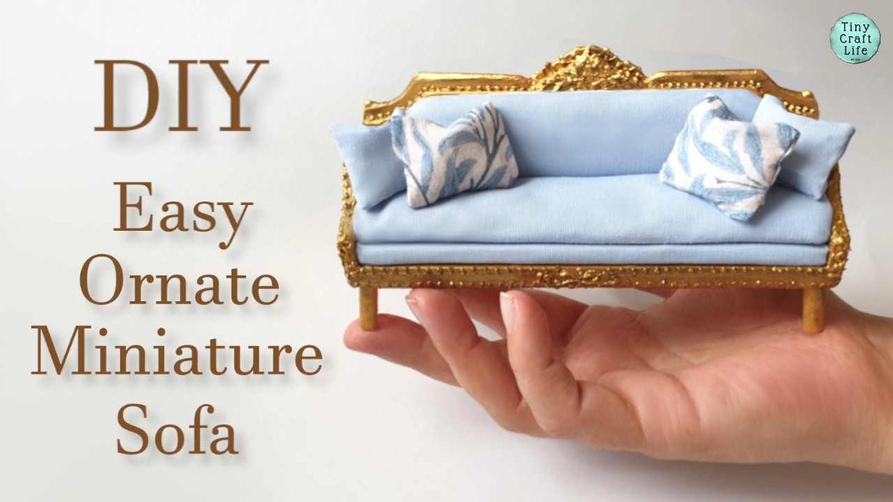 SUPER EASY Dollhouse Couch ~CHANGE The UPHOLSTERY~ #MiniatureCouch #MiniatureSofa