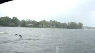 preview picture of video 'Al & Rob Fishing in a thunder storm at lake Chautauqua in N.'
