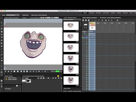 OPENTOONZ__ Parenting to "Pegs" and Baking Animation
