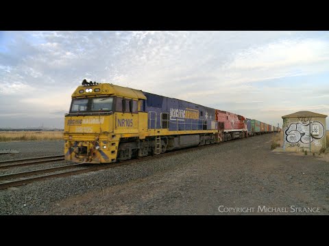 NR105 & NR75 With 3MA5 Pacific National Container Train (21/3/2023) - PoathTV Australian Railways