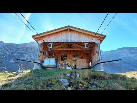 Aesch - Oberalp Luftseilbahn Bergfahrt 2022 Seilbahn cable car in Unterschächen Äsch