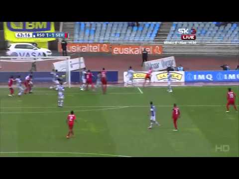 Thimothee Kolodziejczak Goal Real Sociedad 1 - 1 Sevilla 2/22/2015