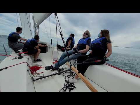 Que debemos de hacer si carga la racha y tenemos tripulantes en sotavento. [ESCOLA PORT]