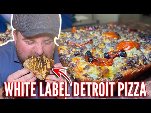 WE TRY WHITE LABEL DETROIT PIZZA | FOOD REVIEW CLUB | HOME COOKED