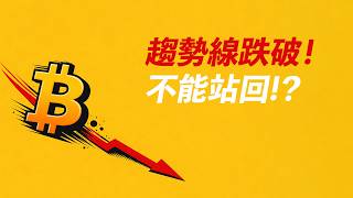 BTC跌破趨勢線！大級別看跌？若站回前低，反彈到哪？