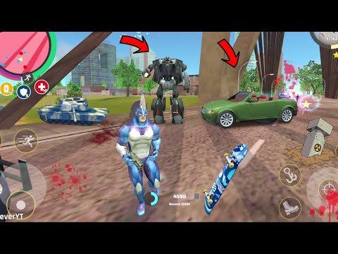 Rope Hero Vice Town - 6.6.5 New Update (Skateboard Jump on Cinema Tower) Police Car Robot on  Bridge