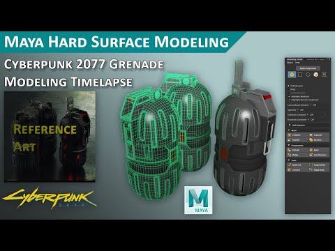 Maya Hard Surface Modeling Cyberpunk 2077 Grenade