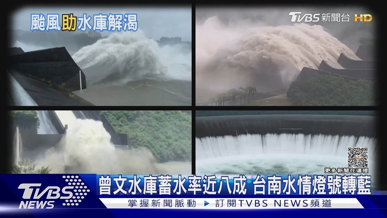 曾文水庫蓄水率近八成 台南水情燈號轉正常藍燈!