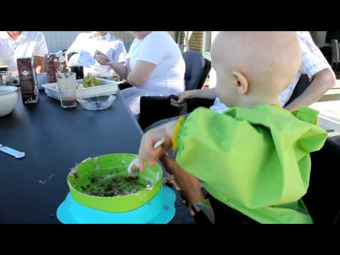 Eating birthday cake